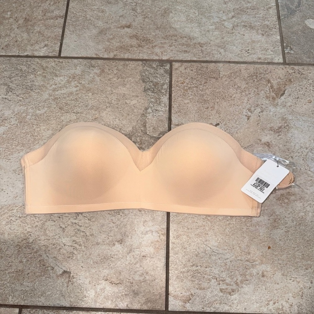 Lively 38D 32218 No-Wire Strapless Bra Toasted Almond Beige Convertible NEW